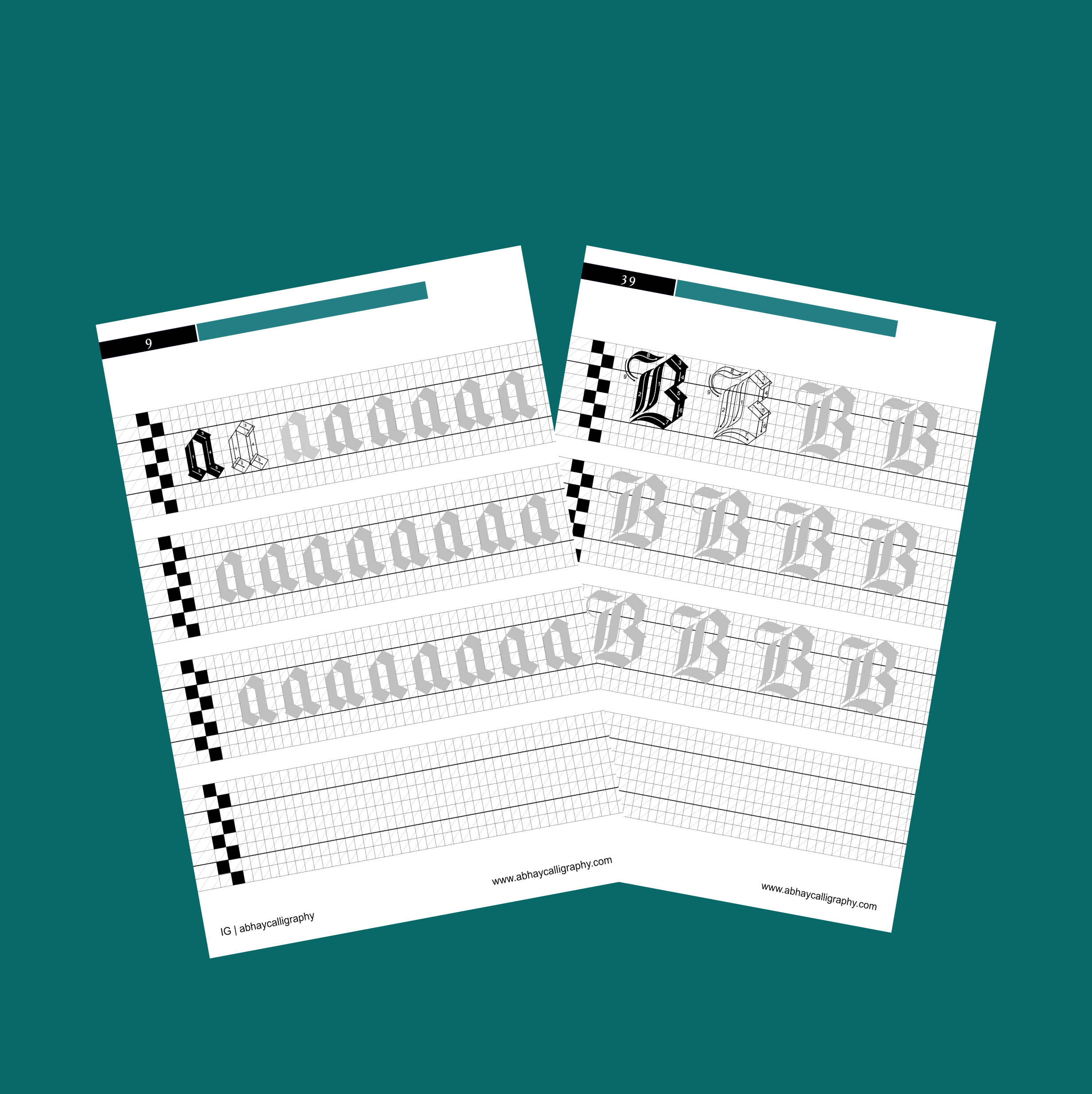 Blackletter Textura Calligraphy Workbook for 3.8mm pen | Abhay Calligraphy - Image 4